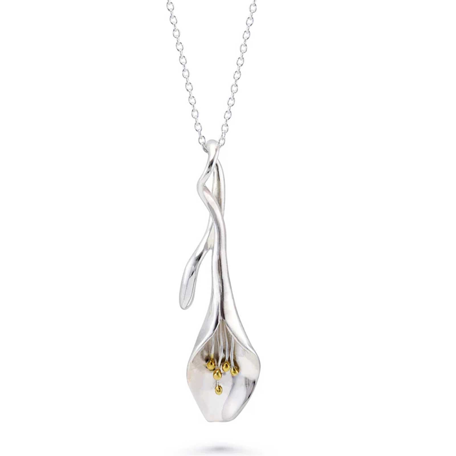 Sterling Silver Lily Necklace - Cotswold Jewellery