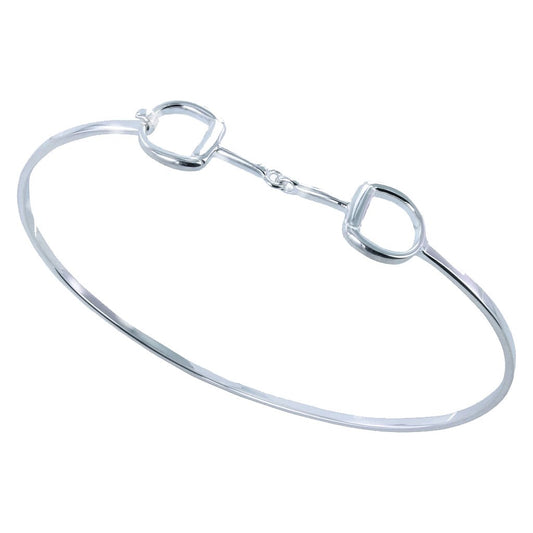 Sterling Silver Snaffle Horse Bangle - Cotswold Jewellery