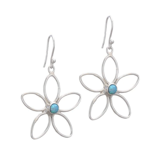 Wire Flower Sterling Silver Earrings - Cotswold Jewellery