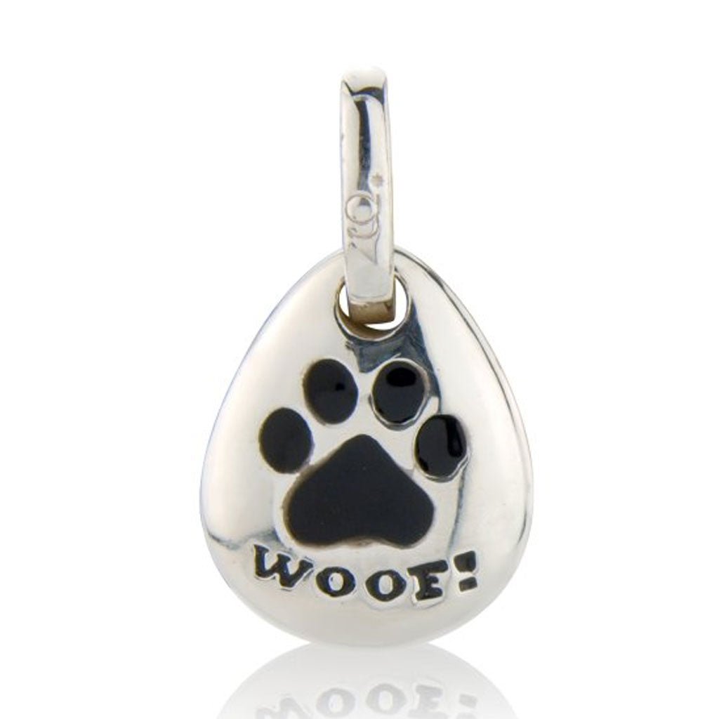 Sterling Silver Woof Pebble Charm - Cotswold Jewellery