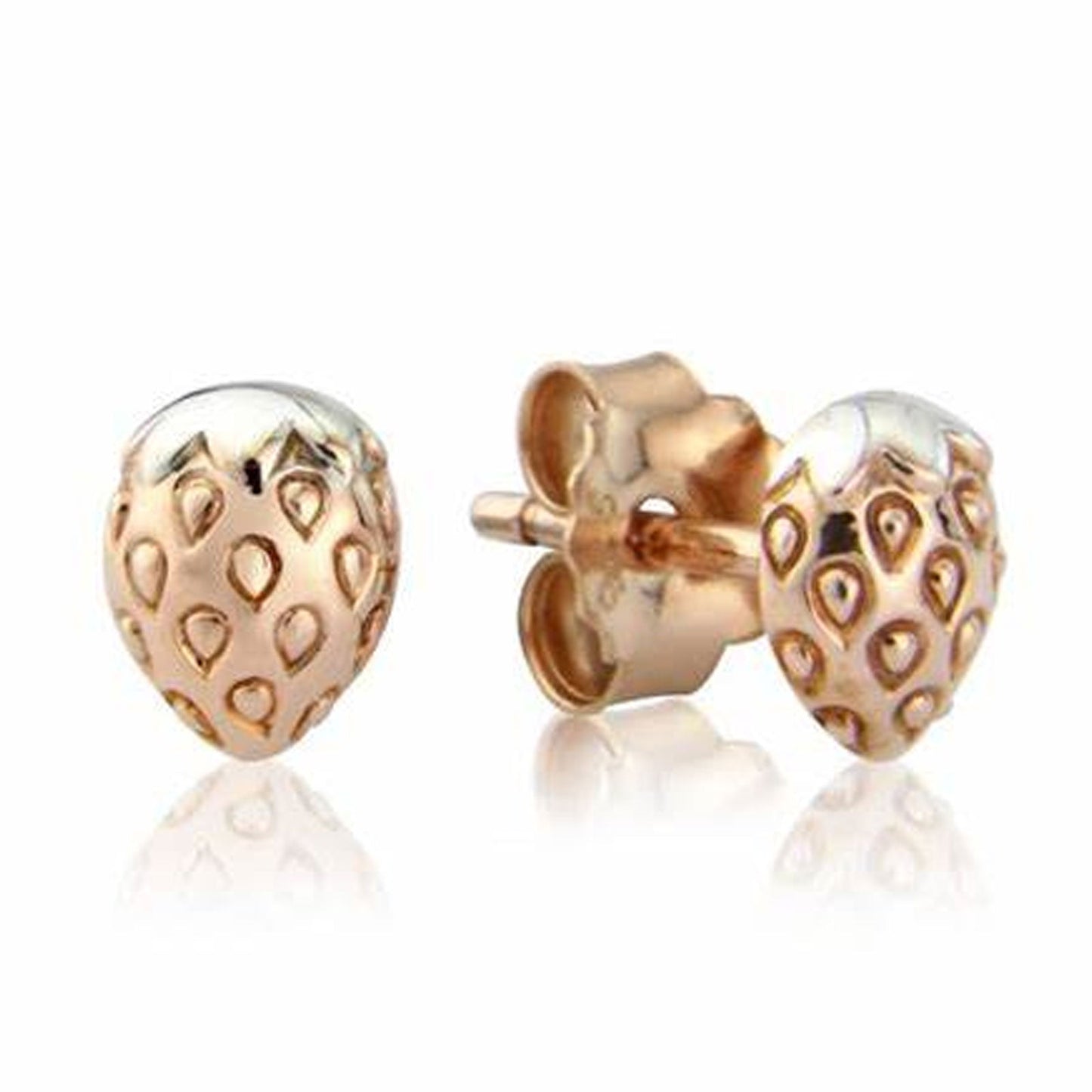 Strawberry Rose Gold Earrings - Cotswold Jewellery