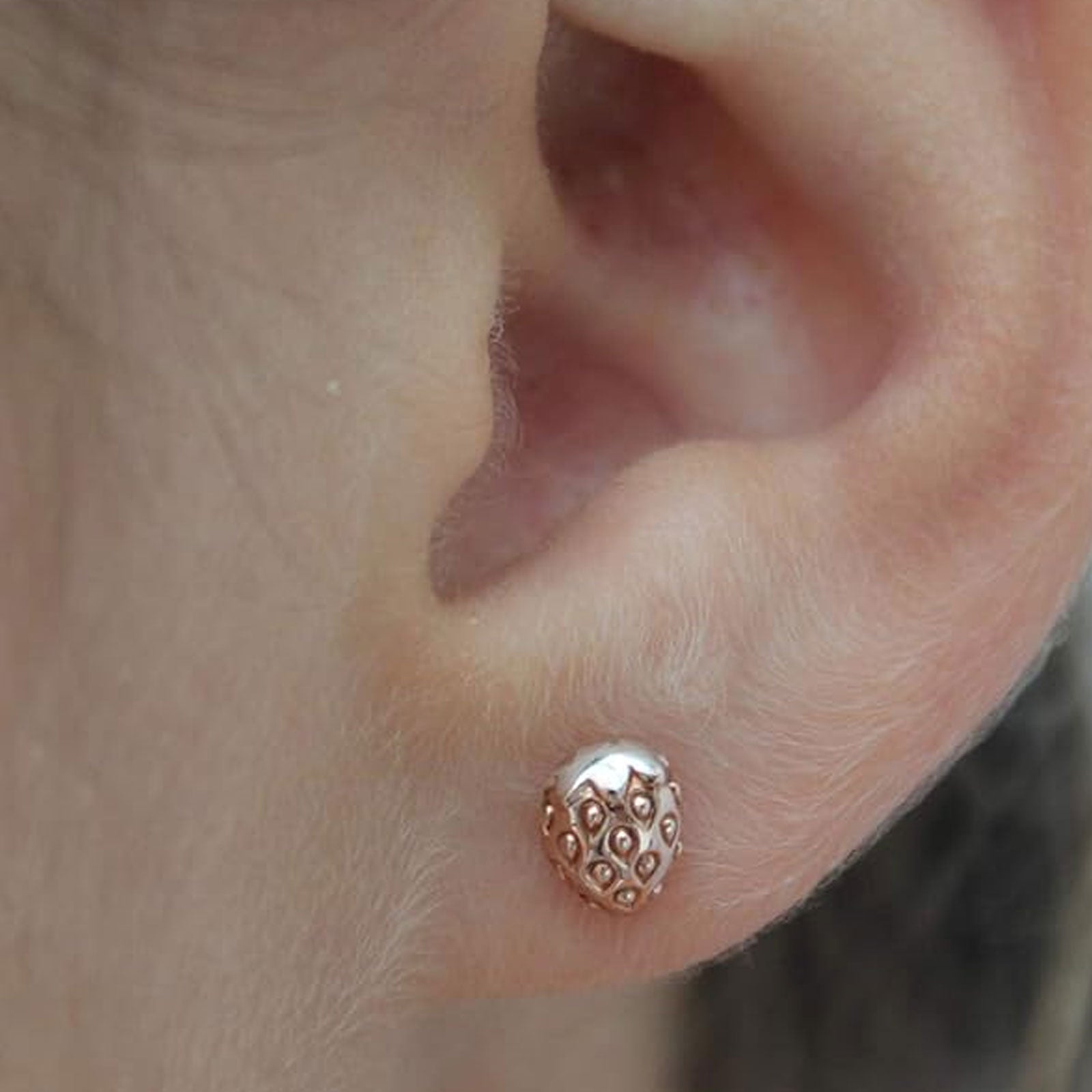 Strawberry Rose Gold Earrings - Cotswold Jewellery
