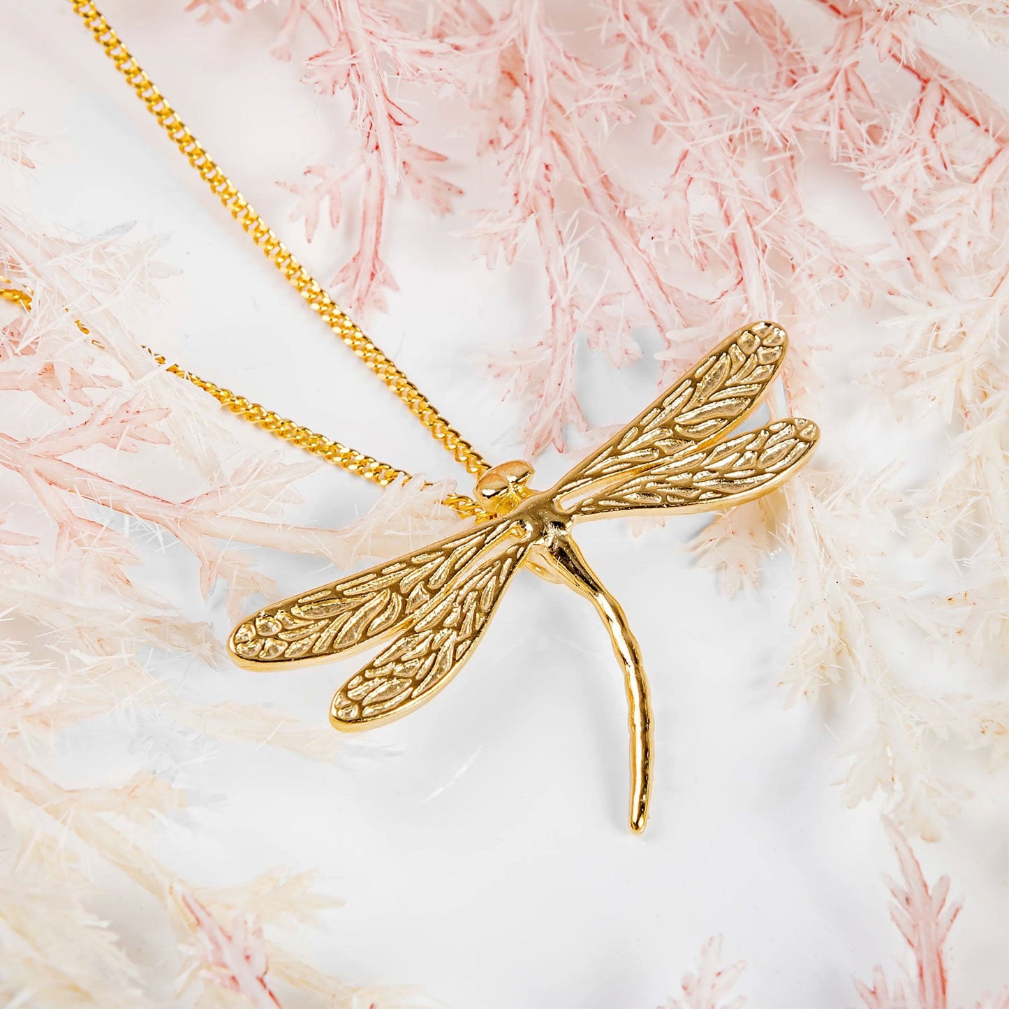 Stunning Gold Dragonfly Necklace - Cotswold Jewellery