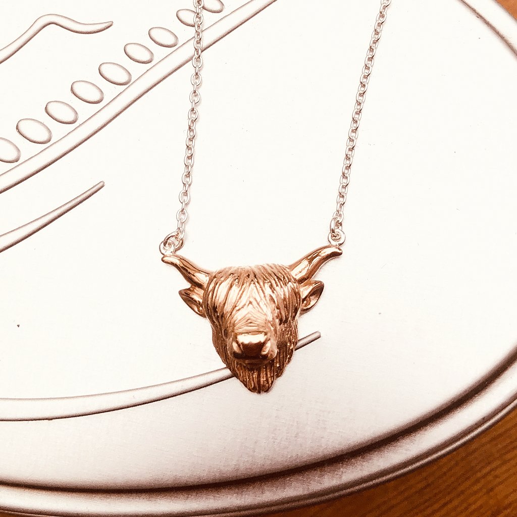 Stunning Highland Cow Necklace - Cotswold Jewellery