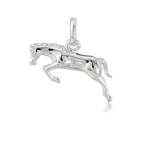 Stunning Jumping Horse Recycled Sterling Silver Charm - Cotswold Jewellery