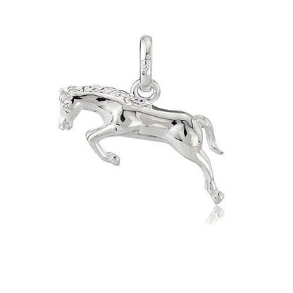 Stunning Jumping Horse Recycled Sterling Silver Charm - Cotswold Jewellery