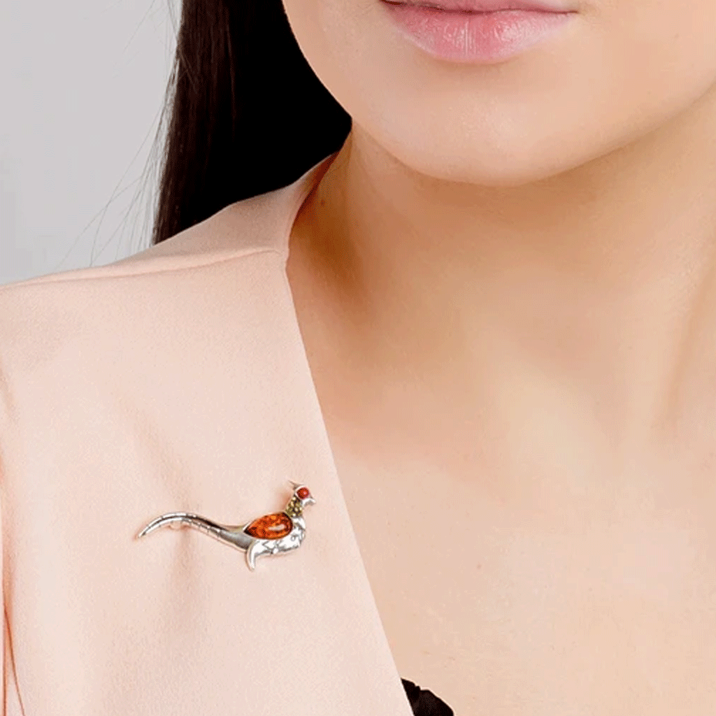 Stunning Pheasant Brooch - Cotswold Jewellery
