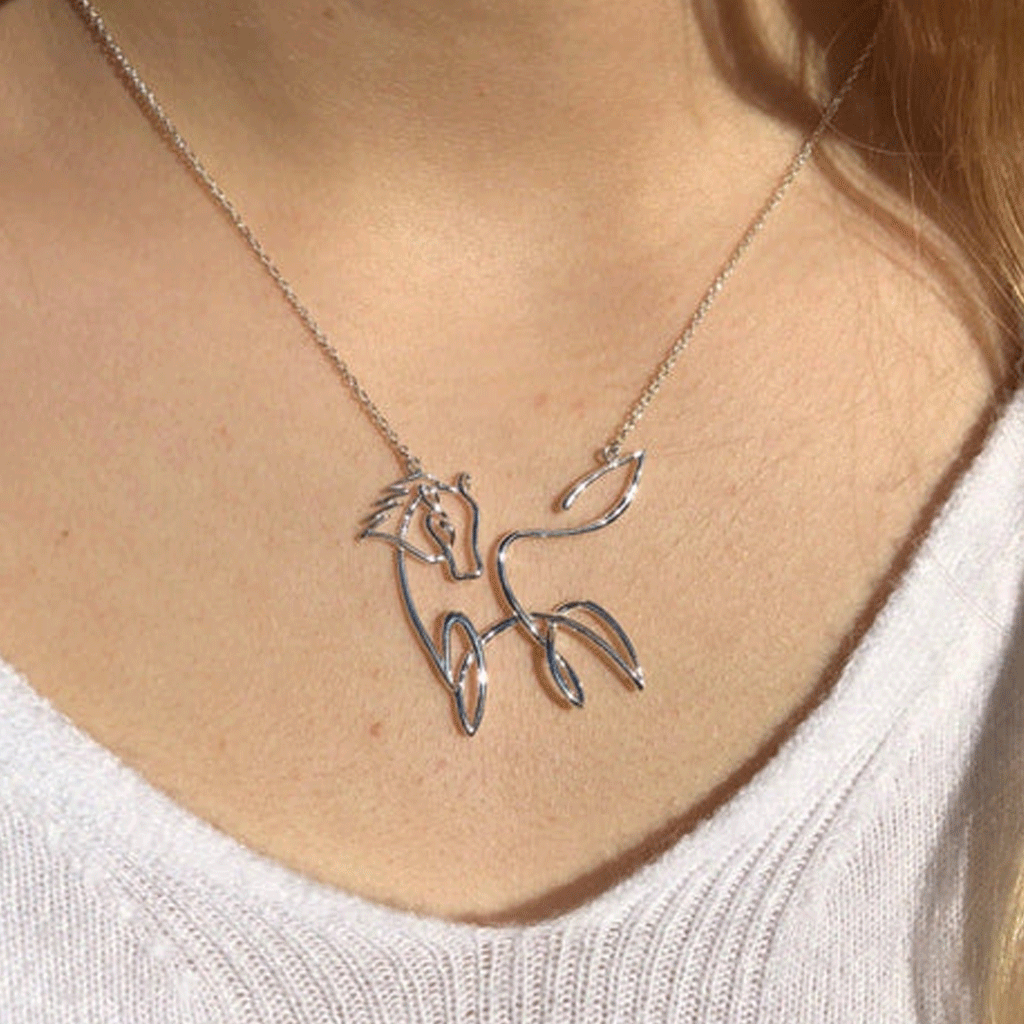 stunning-sterling-silver-horse-line-necklace