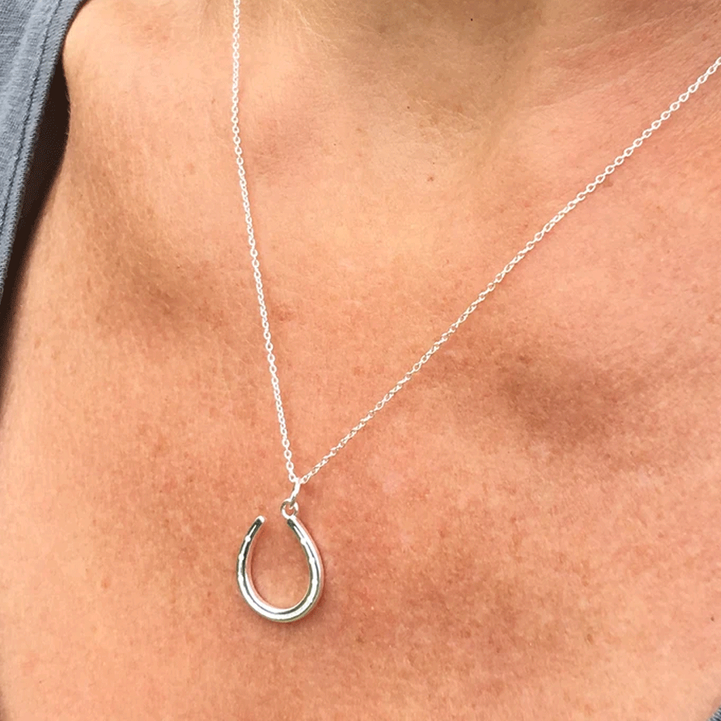 Stylish Sterling Silver Horseshoe Necklace - Cotswold Jewellery
