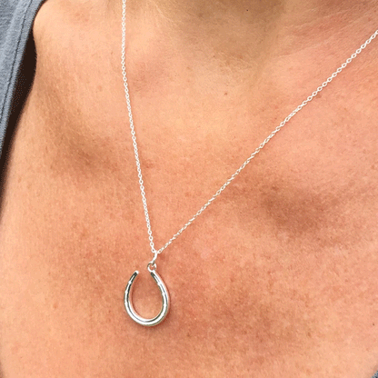 Stylish Sterling Silver Horseshoe Necklace - Cotswold Jewellery