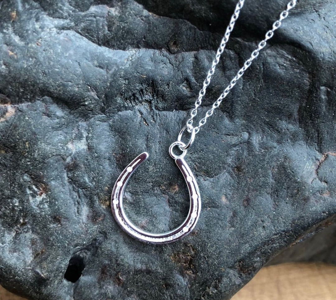 Stylish Sterling Silver Horseshoe Necklace - Cotswold Jewellery