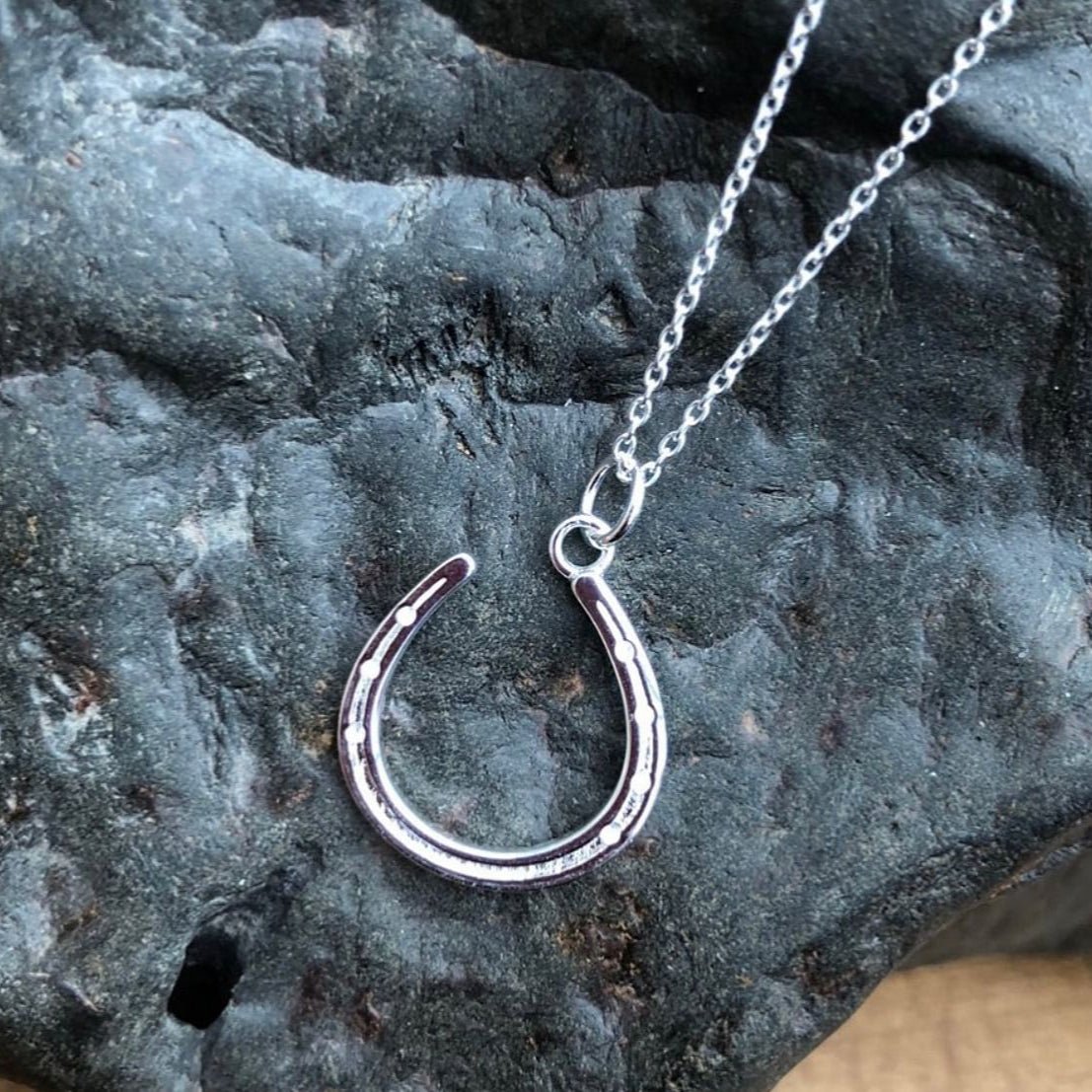 Stylish Sterling Silver Horseshoe Necklace - Cotswold Jewellery