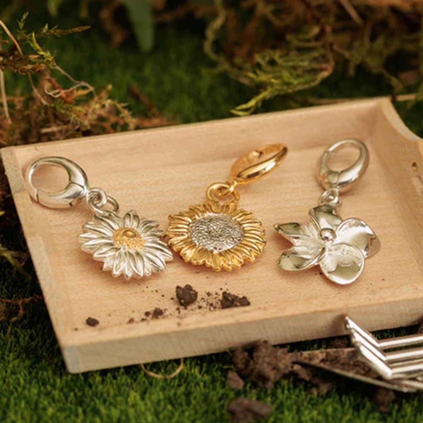 Sunflower Recycled Sterling Silver Charm - Cotswold Jewellery