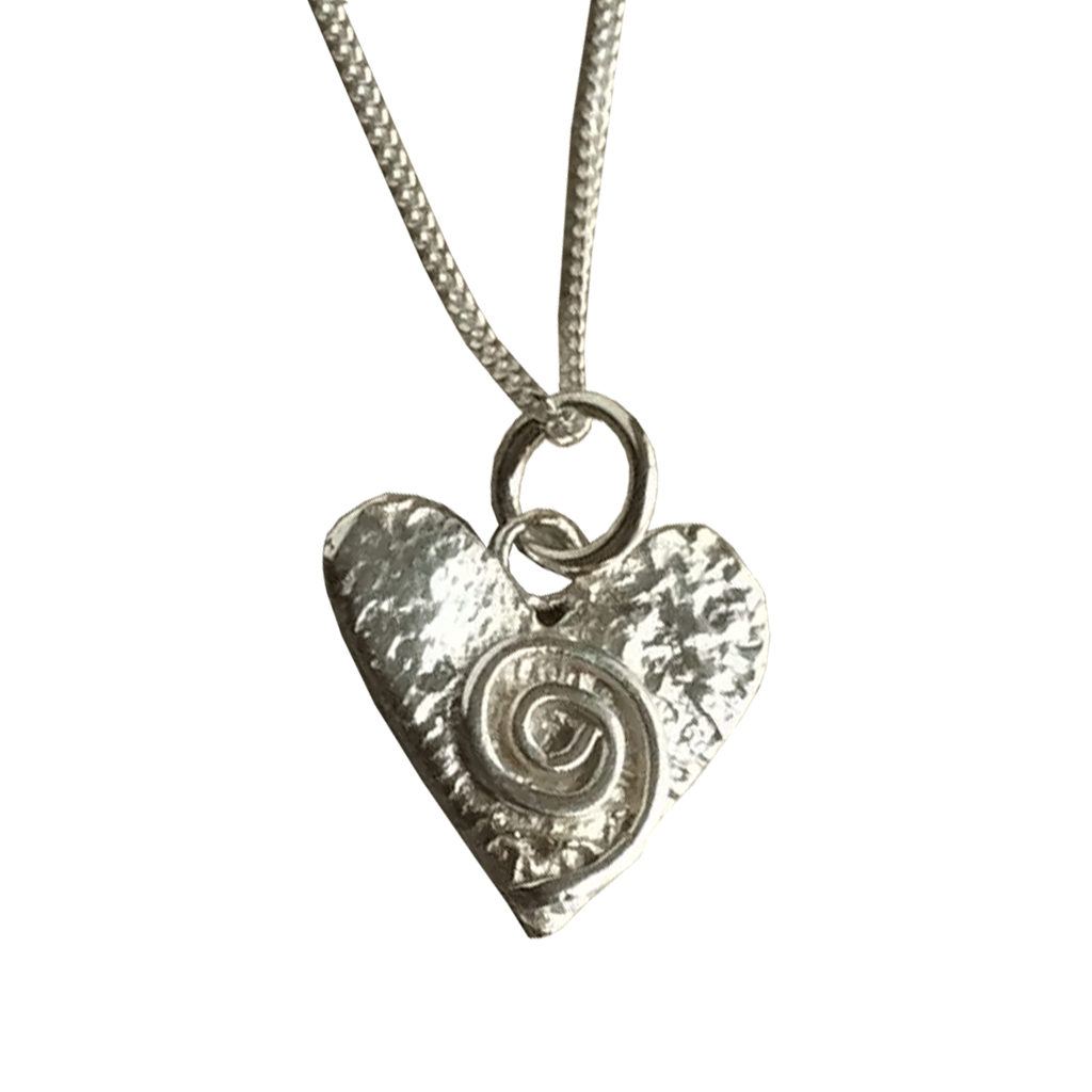 Swirly Heart Sterling Silver Necklace - Cotswold Jewellery
