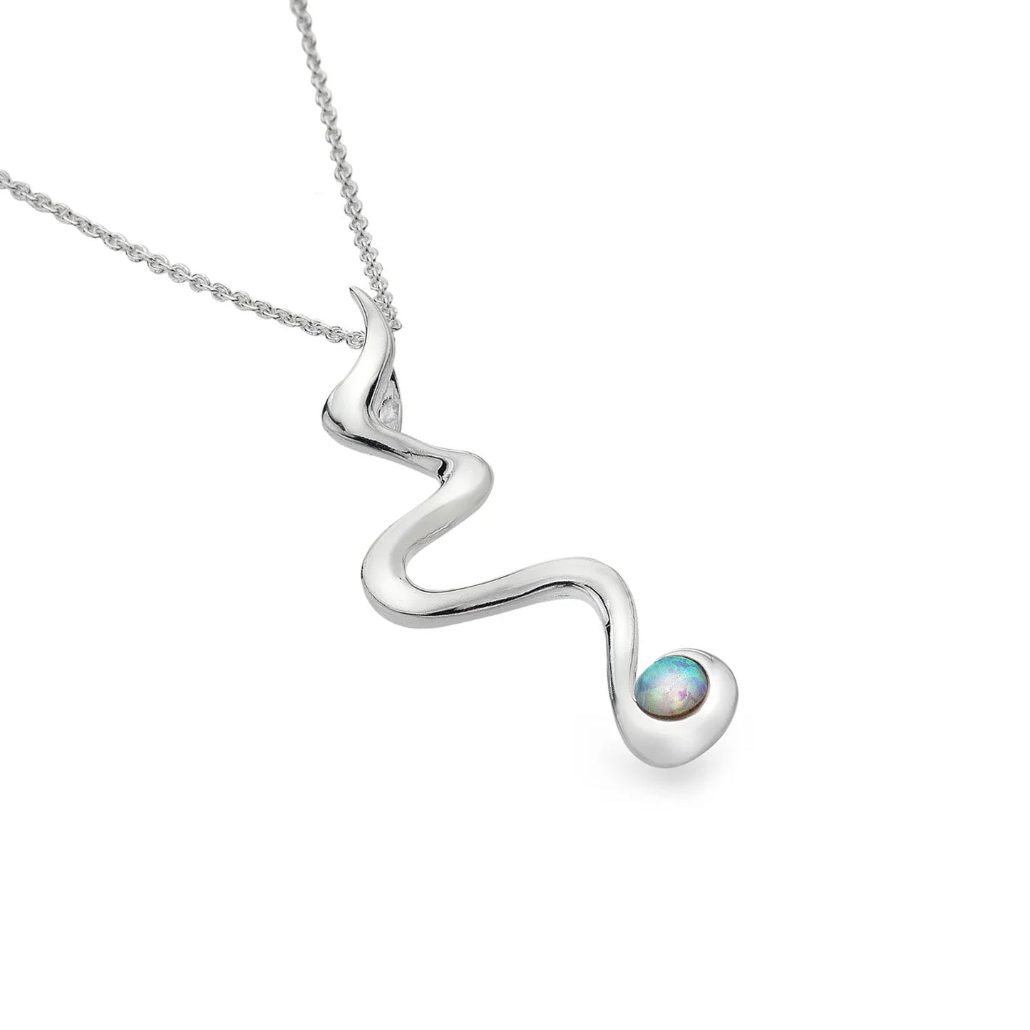 Swirly River Sterling Silver & Opalite Necklace