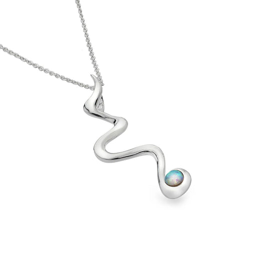 Swirly River Sterling Silver & Opalite Necklace - Cotswold Jewellery