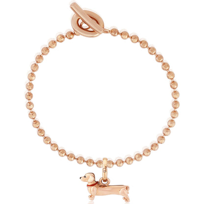 Gemma J T-Bar Beaded Dachshund Charm Bracelet