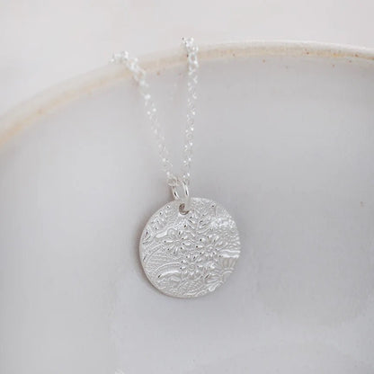 Textured Disc Necklace - Cotswold Jewellery