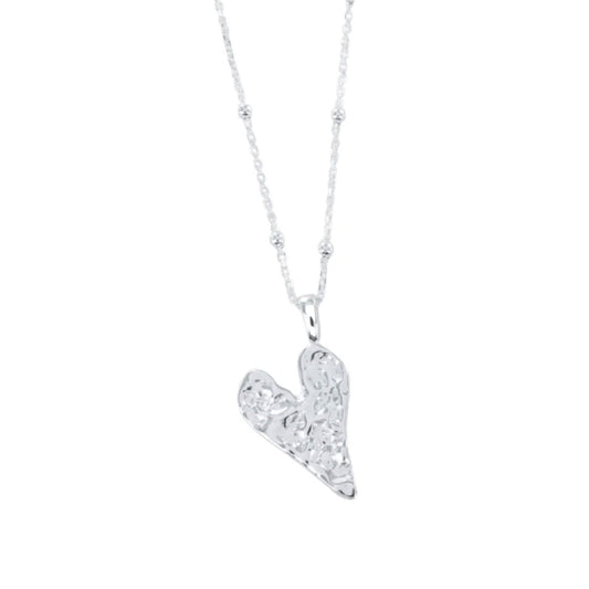 Textured Heart Necklace - Cotswold Jewellery