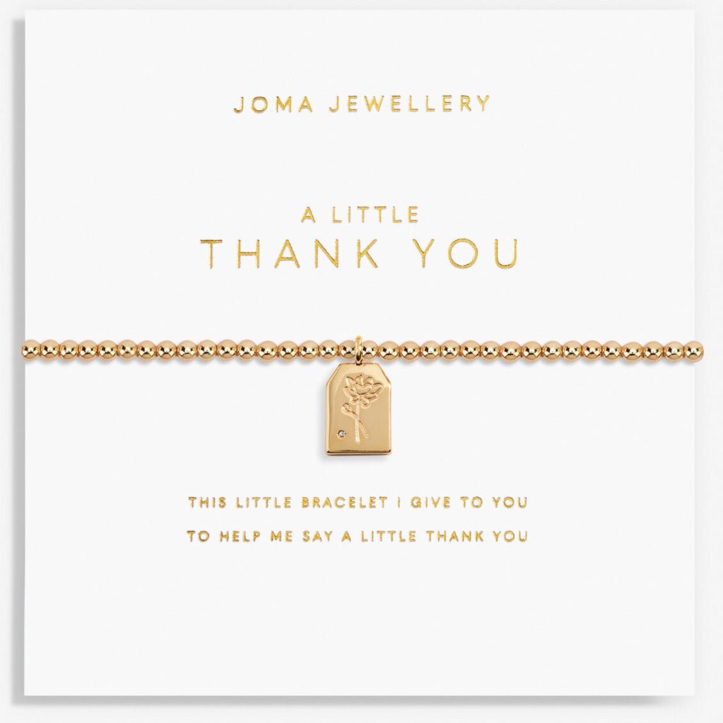Thankyou Bracelet Gold - Cotswold Jewellery
