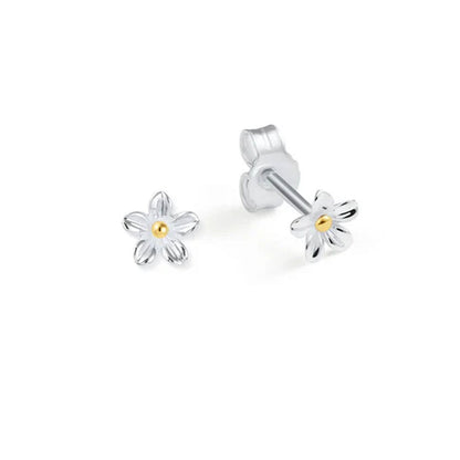Tiny Flower Recycled Sterling Silver Earrings - Cotswold Jewellery