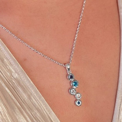 Topaz Stones Fountain Sterling Silver Necklace - Cotswold Jewellery
