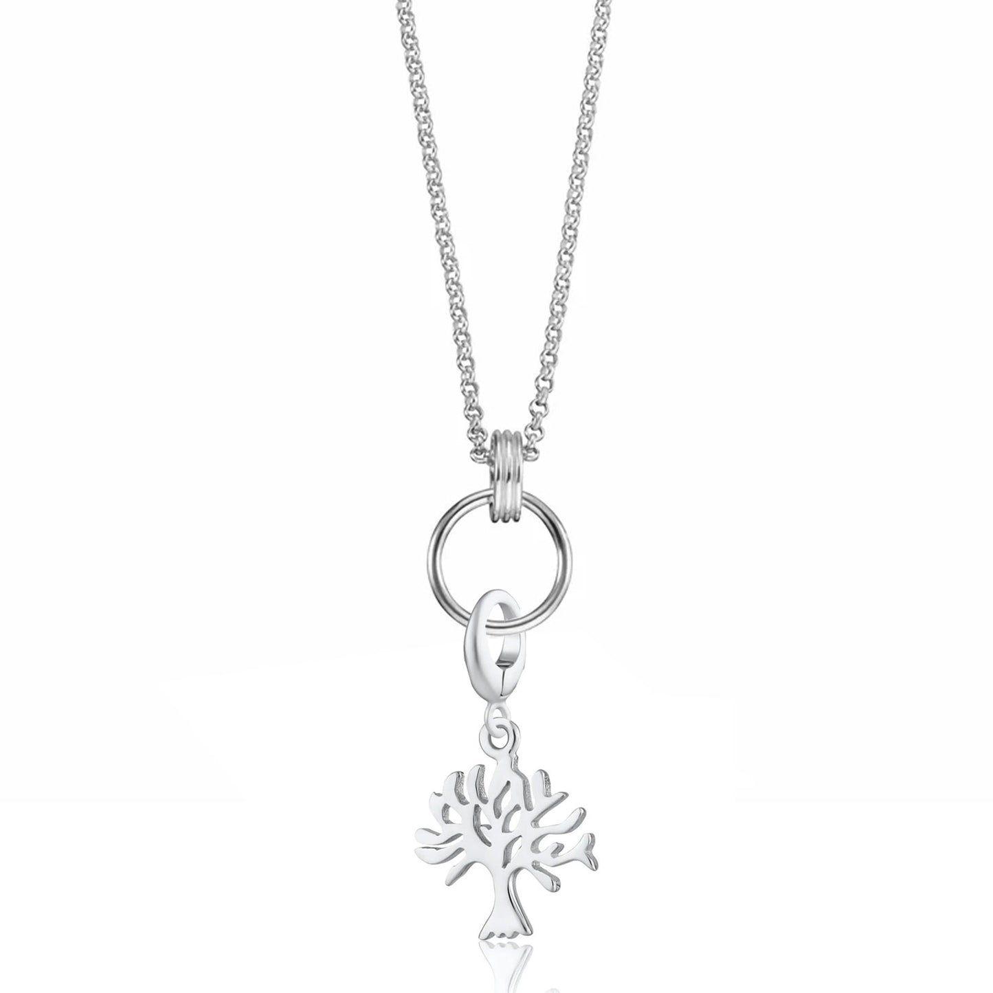 Lily Charmed Silver Tree Charm Necklace