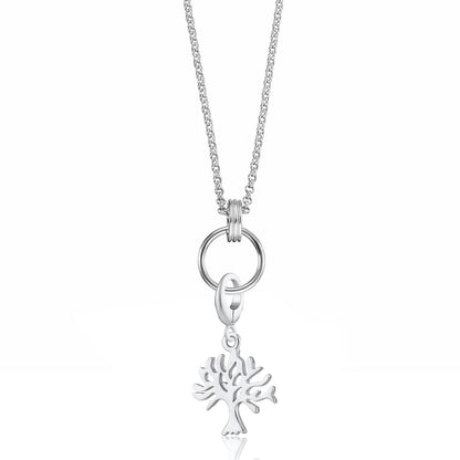 Lily Charmed Silver Tree Charm Necklace