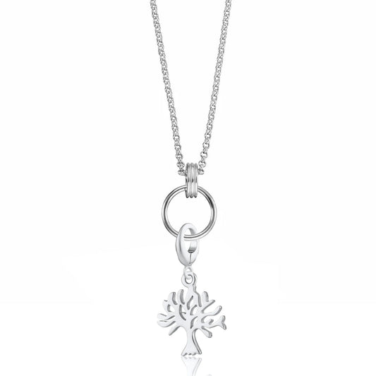 Lily Charmed Silver Tree Charm Necklace