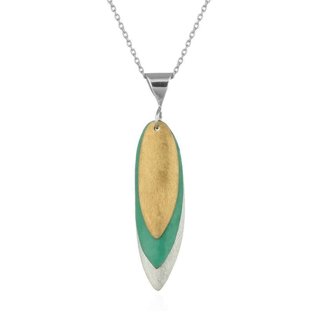 Triple Layer Leaf Necklace - Cotswold Jewellery