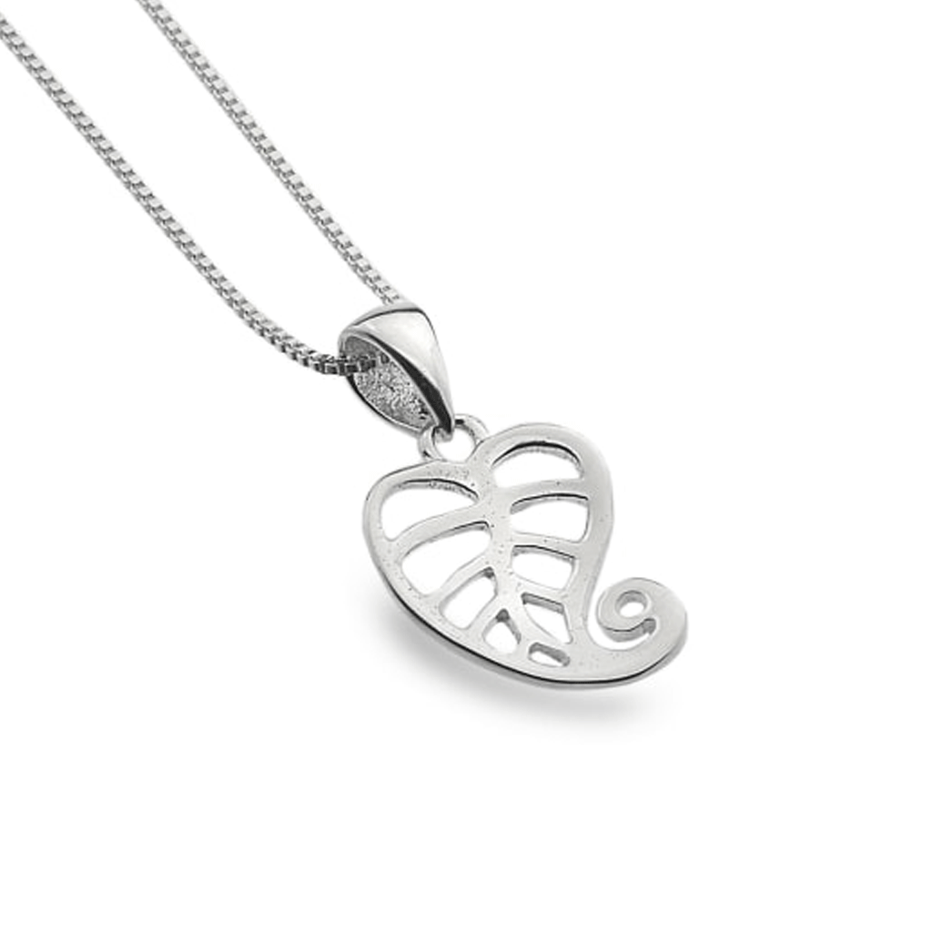 Tropical Heart Leaf Necklace - Cotswold Jewellery