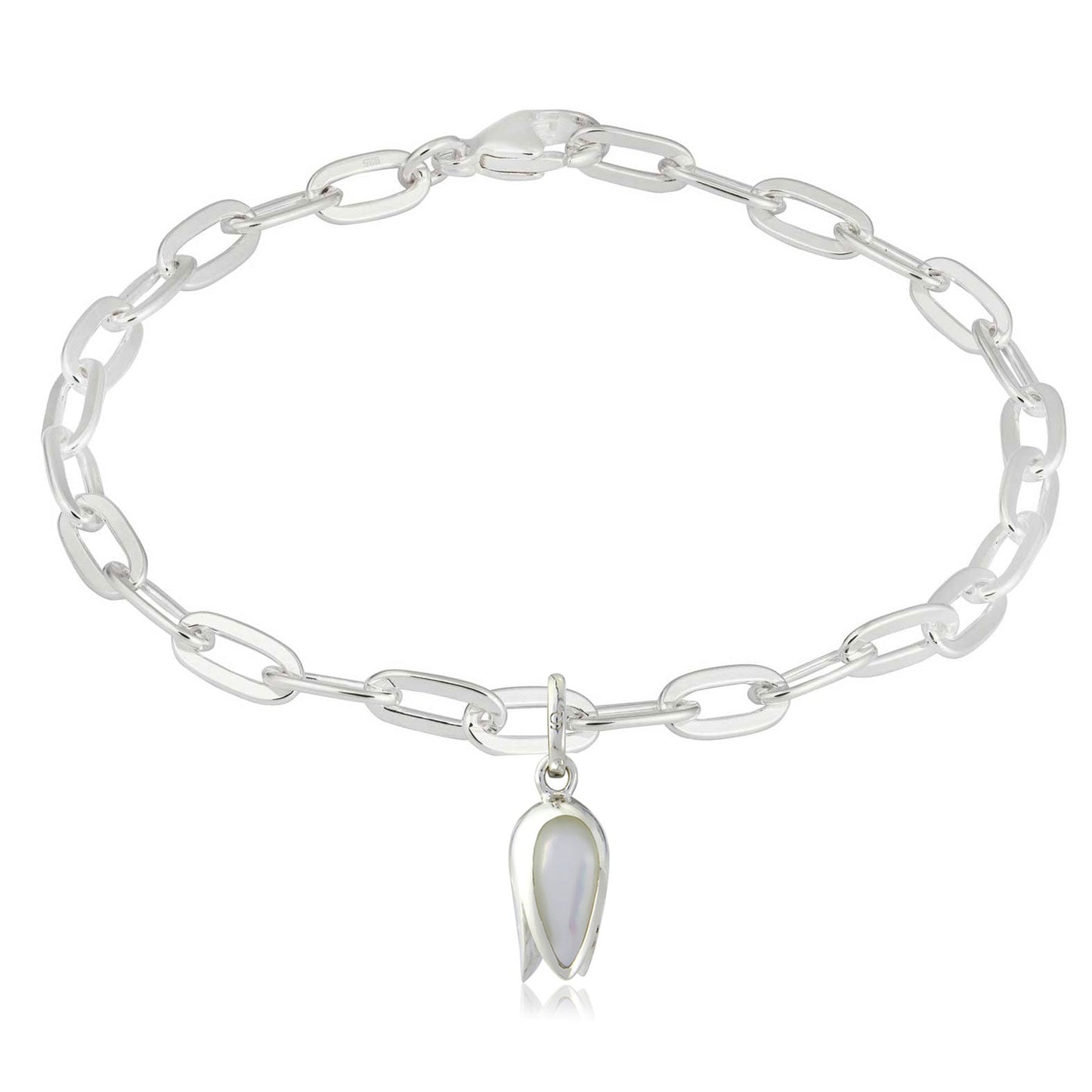 Tulip Oval Link Recycled Sterling Silver Bracelet - Cotswold Jewellery