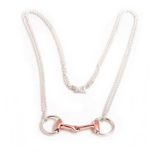Two Tone Double Chained Snaffle Necklace - Cotswold Jewellery