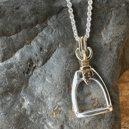 Two Tone Stirrup Necklace - Cotswold Jewellery