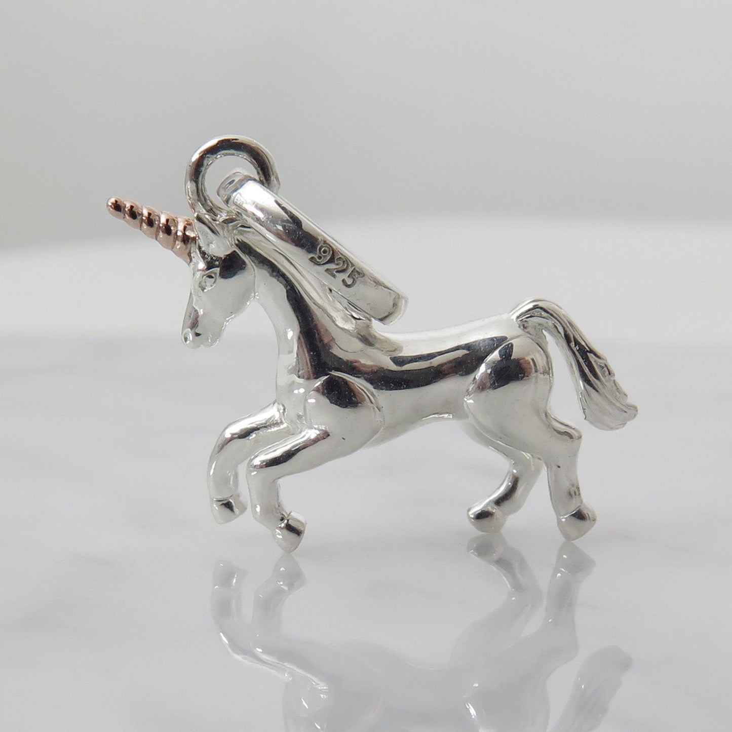 Unicorn Recycled Sterling Silver Charm - Cotswold Jewellery
