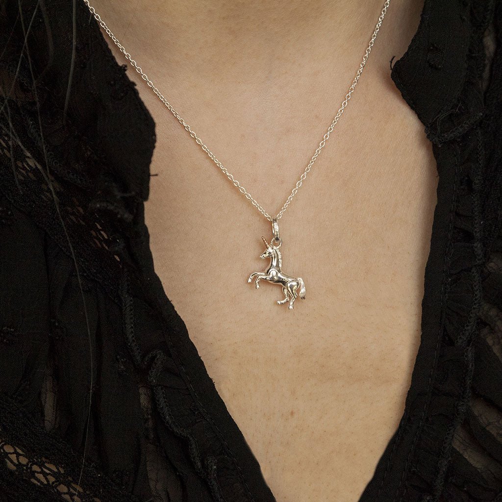 Unicorn Recycled Sterling Silver Necklace - Cotswold Jewellery