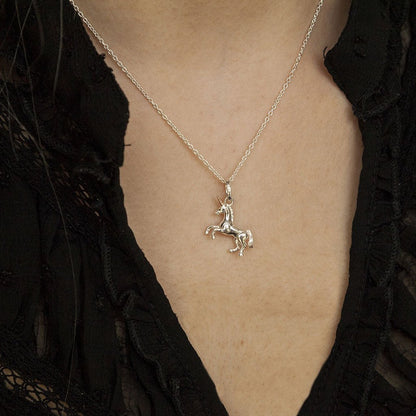 Unicorn Recycled Sterling Silver Necklace - Cotswold Jewellery
