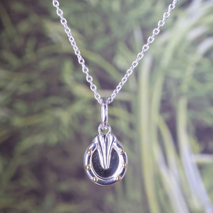 Well Shod Horseshoe Recycled Sterling Silver & Gold Necklace