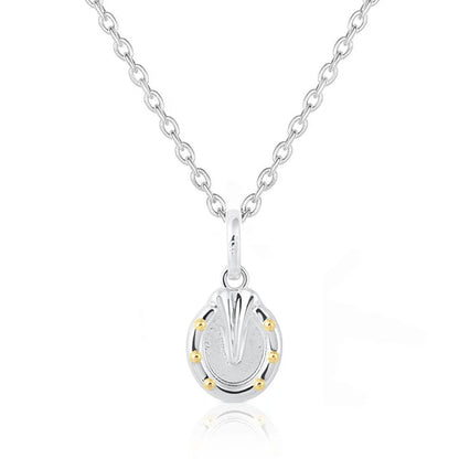 Well Shod Horseshoe Recycled Sterling Silver & Gold Necklace