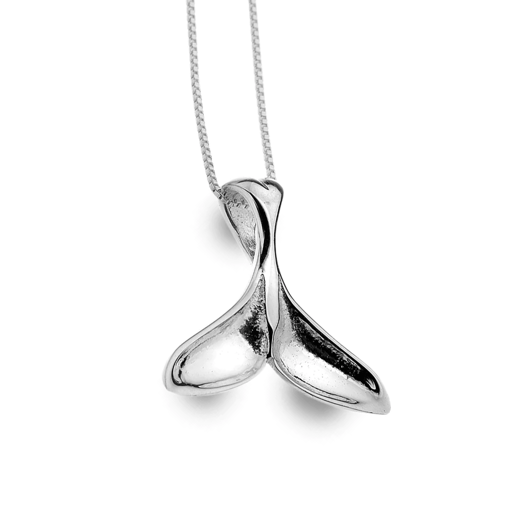 Whale Tail Sterling Silver Necklace - Cotswold Jewellery