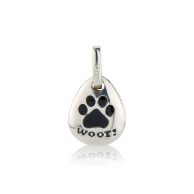 Woof Pebble Recycled Sterling Silver Charm
