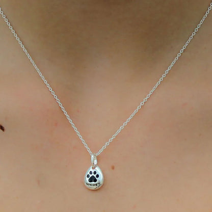 Woof Pebble Recycled Sterling Silver Necklace - Cotswold Jewellery