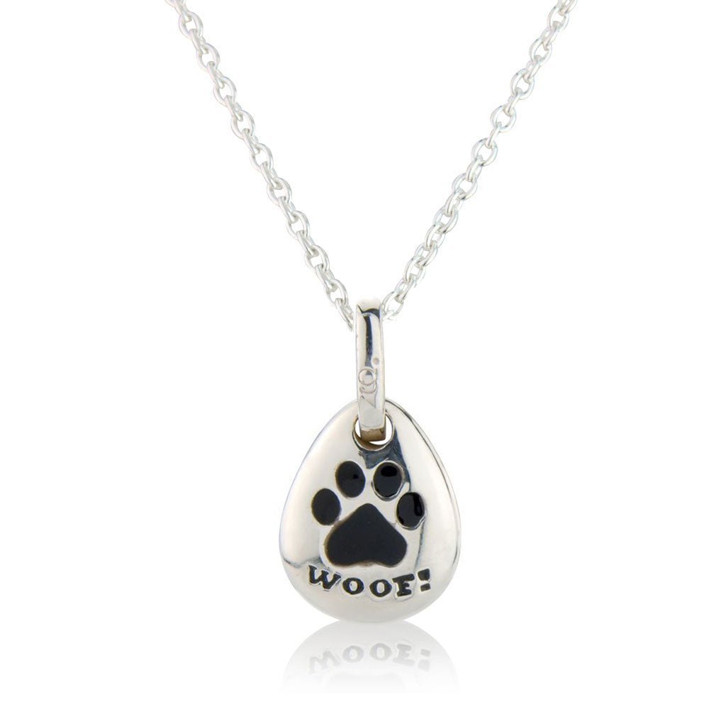 Woof Pebble Recycled Sterling Silver Necklace - Cotswold Jewellery