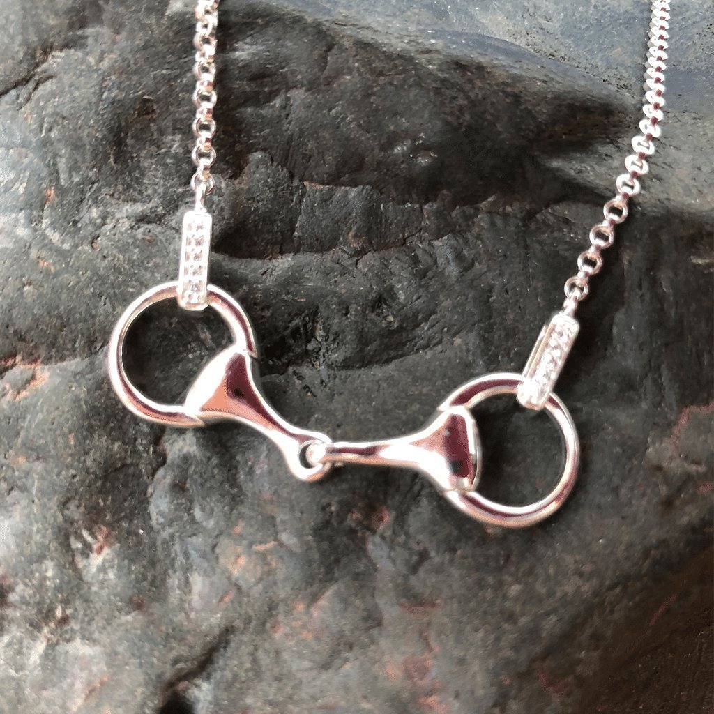 WOW Sparkly Snaffle Bit Recycled Sterling Silver Necklace - Cotswold Jewellery