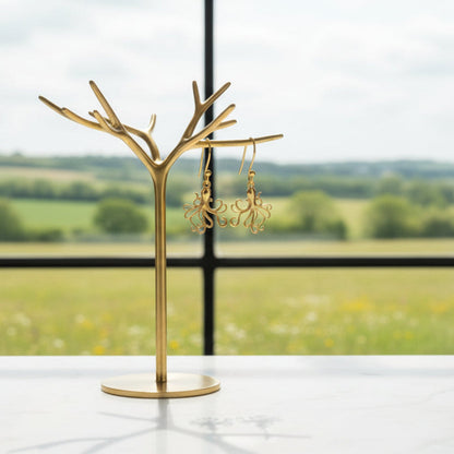 Wriggly Octopus Gold Earrings - Cotswold Jewellery