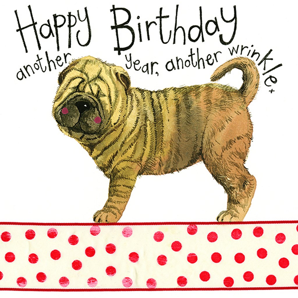 Wrinkles Dog Sharpei Birthday Card - Cotswold Jewellery