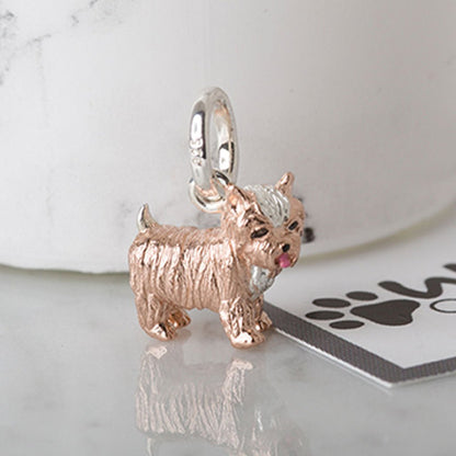 Yorkshire Terrier Recycled Sterling Silver Charm - Cotswold Jewellery