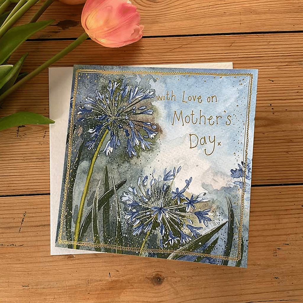 Alex Clark Mothers Day Agapanthus Floral Card - Cotswold Jewellery