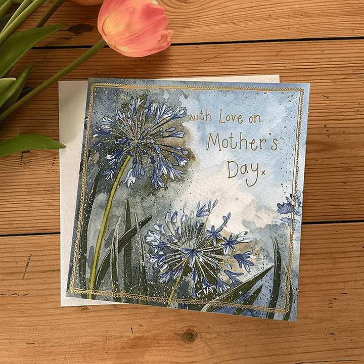 Alex Clark Mothers Day Agapanthus Floral Card - Cotswold Jewellery
