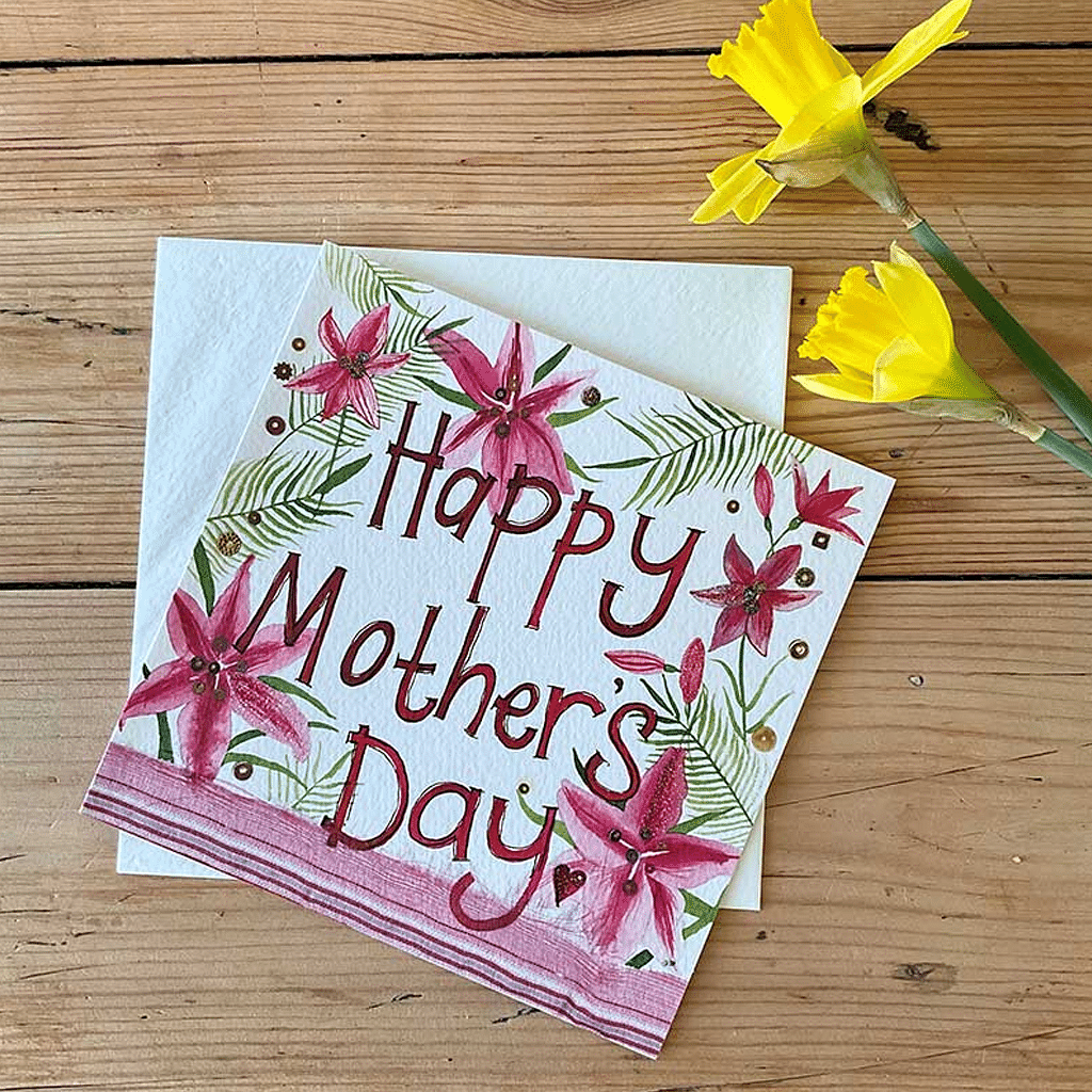 Alex Clark Mothers Day Lilies Floral Card - Cotswold Jewellery